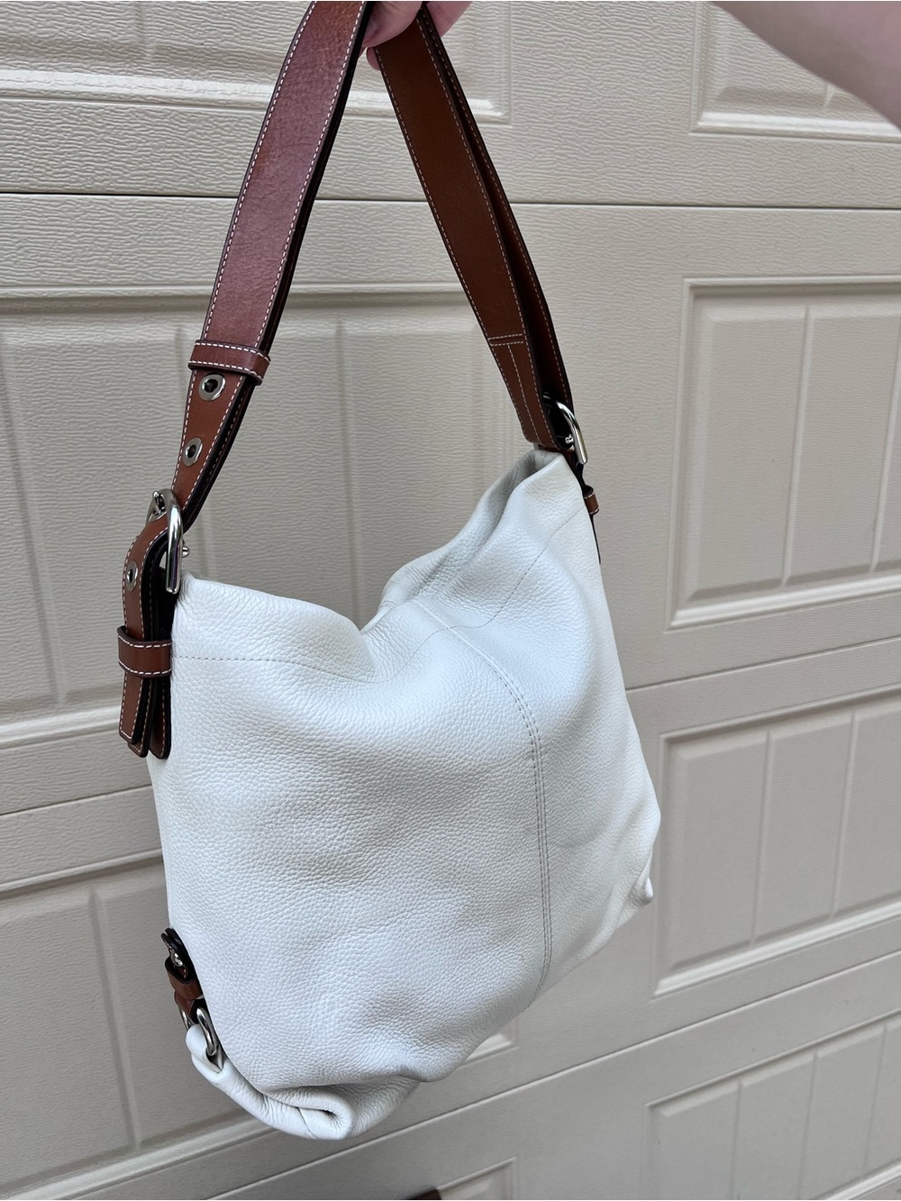 Vintage COACH SoHo White Pebbled Shoulder Bag - Picture 7 of 16